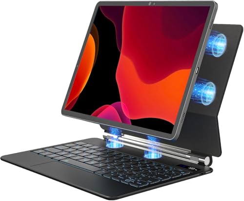 Image of MICROWARE Magentic Keyboard for Samsung Galaxy Tab S9 FE 10.9 inch, Tab S9 /S8 /S7 11 inch, Backlit Wireless Bluetooth Magic Keyboard Case Cover Stand Multi-Touc Trackpad. (Magical, S9 11 inch)