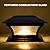 SIEDiNLAR Solar Post Lights Outdoor Glass LED Fence Cap Light 2 Modes for 4x4 5x5 6x6 Posts Deck Patio Garden Decoration Warm White/Cool White Lighting Black (2 Pack)