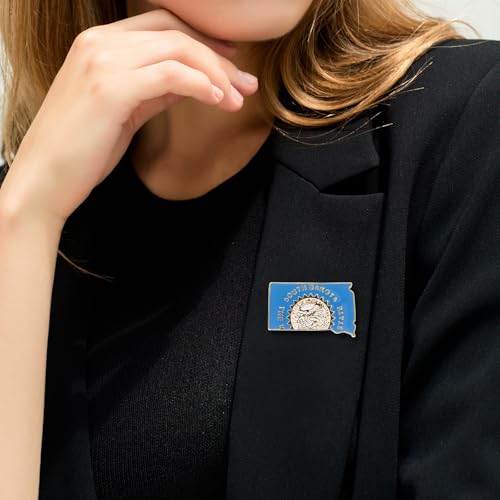 Image of State Shaped Map Lapel Metal Pin Enamel Brooch Keepsake Beautifully Designed for Backpack Hat