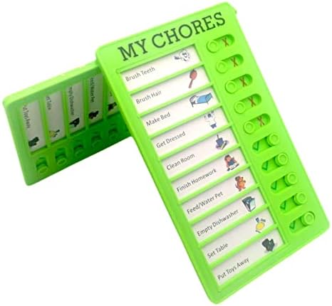 2 Pcs Chore Chart for Adults to do List My Chores Checklist Task Board Sliding Routine Chart for Kids, Memo Boards Slider Schedule DIY Detachable Daily Checklist Planning Table (2Pcs Green My Chores)