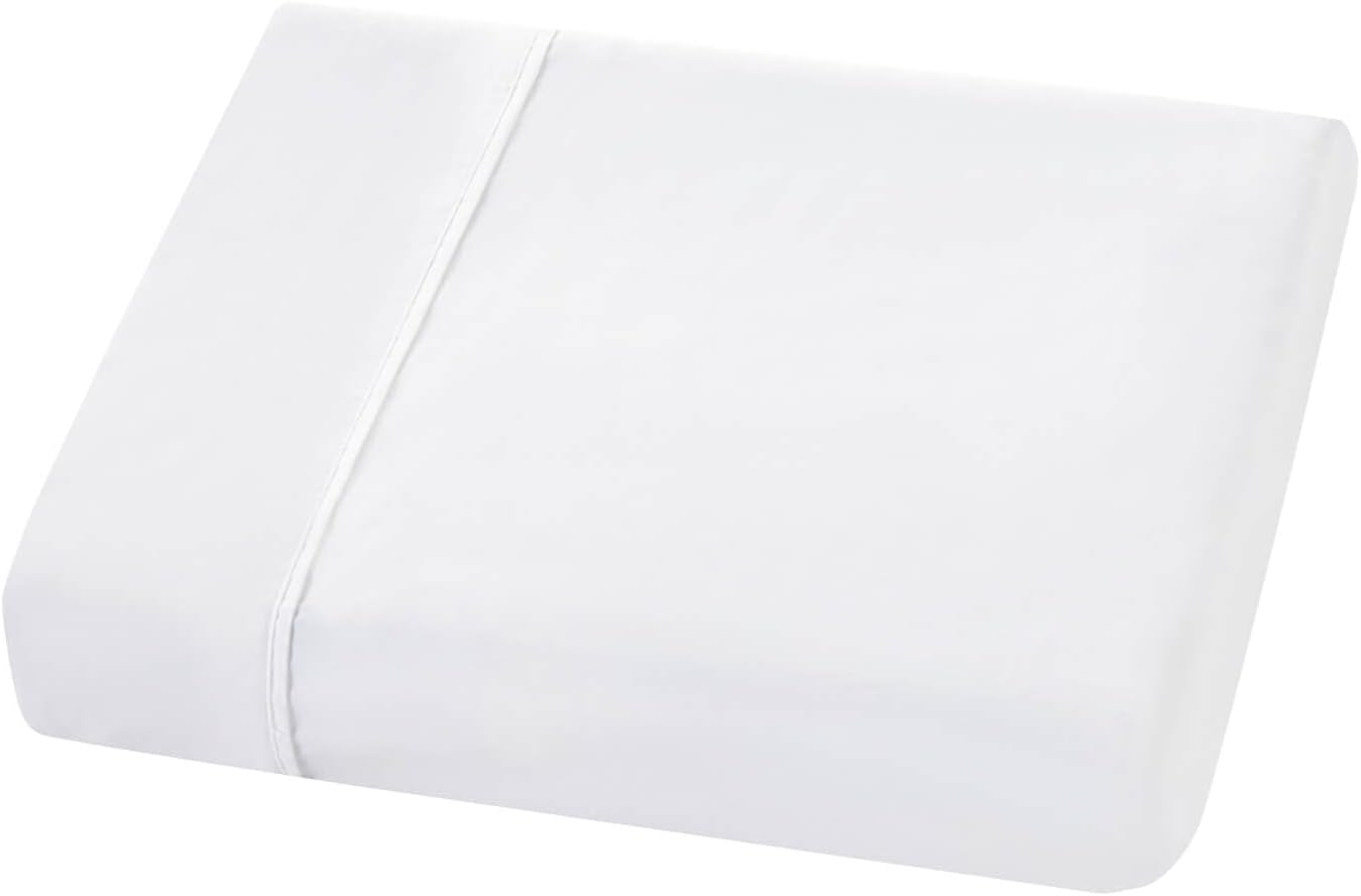 Kingnex Oversized King Flat Sheet 132x110 for Extra Wide King or California King Bed Durable Soft Double Brushed 1800 Microfiber Top Sheet Only White