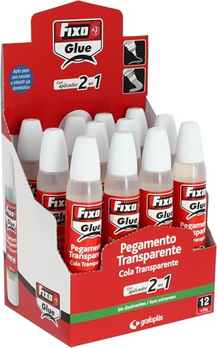 Colle liquide transparente Fixo Glue avec applicateur 2 en 1 pour matériel scolaire 35g