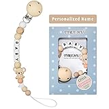 Schnullerkette mit Namen Junge und Mädchen Personalisiert Silikon Koala Dummy Clips für Baby Geschenk