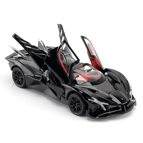 Image of 1:24 Scale Big Size Apollo Evo Supercar Toy Car | Metal Diecast Car for Kids with Openable Doors, Sound, Light Effects, Black