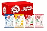 POPCORNLOOP MIX Flavor Popcorn 4 x 100 g – Fertigpopcorn – fertig gepoppt- Knabbersnack- Snack für Kinoabend,  ...