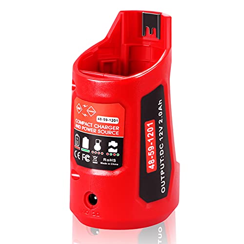 Multifunction 12V USB Power Source Replacement for M12 Milwaukee 12V Battery Charger M12 Adapter Compatible with Milwaukee Heated Jacket 45-59-1201 USB Charger