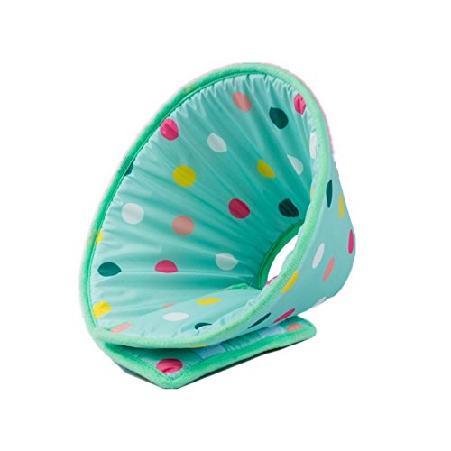 Stock Show 1Pc Pet Dog Recovery Elizabethan Collar, Colorful Dots Decor Wound Healing Protective Cone E-Collar for Puppy Cats, Light Blue - Thumbnail 2