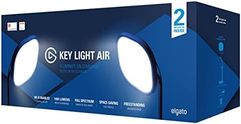 Elgato Key Light Air - Professional LED panel with 1400 lumens, multi-layer diffusion technology, app-enabled, color temperature adjustable for Mac/Windows/iPhone/Android