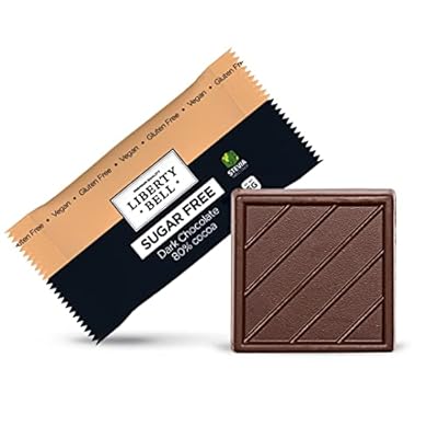 Sugar Free Dark Chocolate Candy Bars | 45 Count Bag | Bite Size Squares 80% Cocoa, Vegan, Gluten-Free, Stevia Sweetened