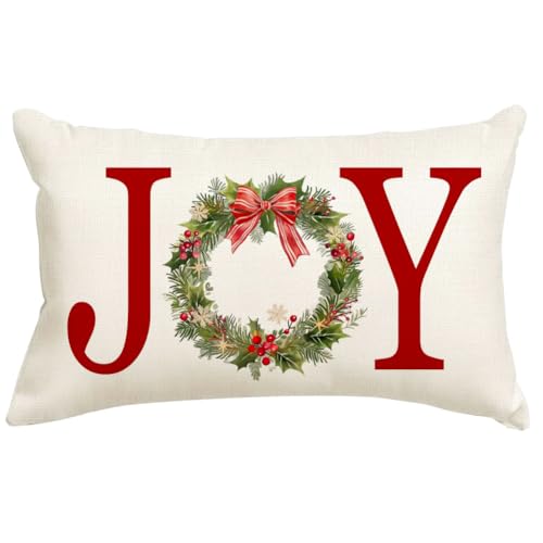RABUSOFA Christmas Pillow Covers - Joyful Holiday Decor Accent