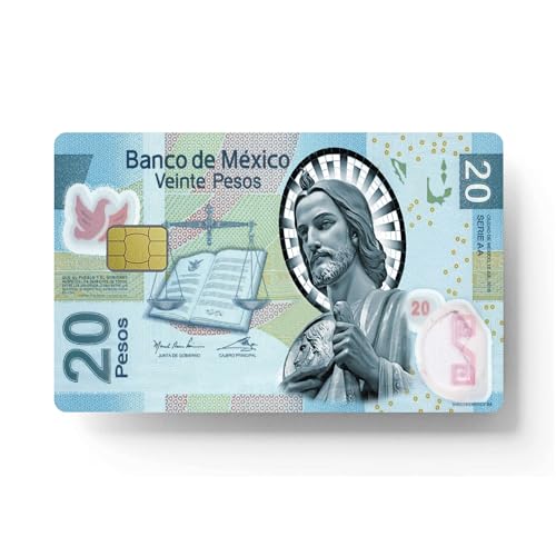 siayaharu Capa mexicana para cartão de débito com imagem de 20 pesos sem bolhas, fina, à prova d'ág