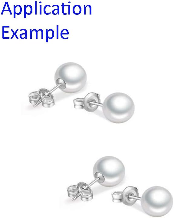 Miniatura 3 de Adabele - 10 pares de aretes de plata de ley auténtica de 0.028 in, pin de 0.118 in (0.12 pulgadas), copa de perlas de ajuste pequeño con embragues