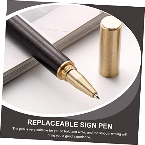 HOMSFOU 2 bolígrafos de tinta marrón tipo gel miniatura 3