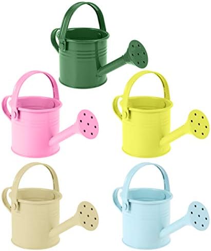 DOITOOL Metal Watering Can, 5pcs Small Kids Watering Can, Children Iron Watering Tin Sprinkling Kettle for Garden Yarde Home Plants Flower ( Mixed Style )