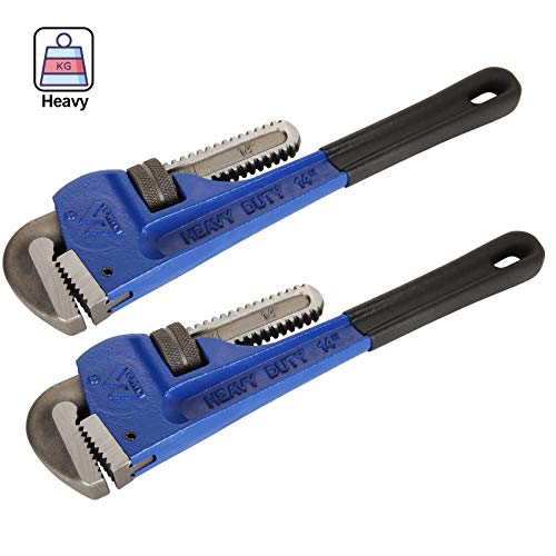 Laniakea 2 Pack Pipe Wrenches 14 Inch Pipe Wrench Heavy Duty Plumbing Wrench, Adjustable Plumbing Pipe Wrench #TOP6