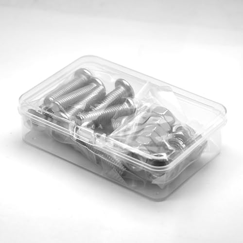 (15 pcs) M8 x 20mm Flat Round Hexagon Socket Head Screws Bolts and Nuts Set 304 Stainless Steel 18-8, Silver, M8x20mm (15 Pieces) - Image 4