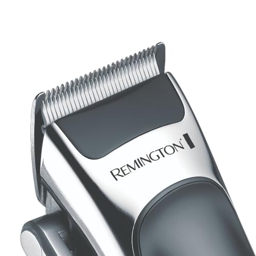 Remington Haarschneidemaschine Profi [selbstschärf. Keramik Klingen mit Einstellhebel/0,5-25mm] Haarschneider Set (8 Aufsteckkämme, Netz-/Akkubetrieb, Lithium, Profi-Koffer mit Friseur Zubehör) HC363C