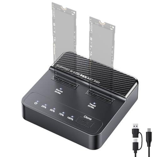 Duplicador clonador SSD NVMe dual M.2 USB 3.2 20 Gbps sin herramientas
