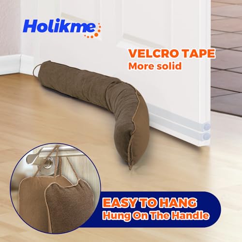 Image of Holikme Weighted Door Draft Stopper - Under Door Seal, 32inch Brown