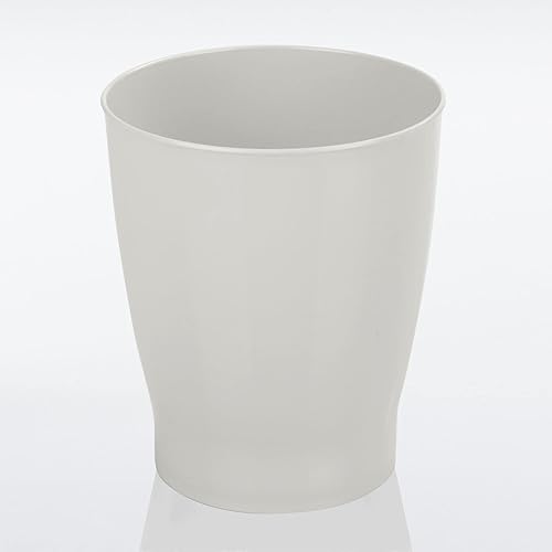 Miniatura 5 de mDesign - Basurero pequeño y redondo de plástico para baños, tocadores, cocinas, oficinas en casa, habitaciones infantiles, Plástico, Gris Claro,