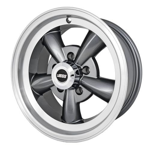 JEGS Sport Torque Wheel | 15� x 7� | 5 x 4.75� Wheel Bolt Pattern Spacing | -7 mm Offset | 3.75� Backspacing | Polished Outer Lip With Magnesium Gray Spokes | 83mm Center Bore | Includes Center Cap