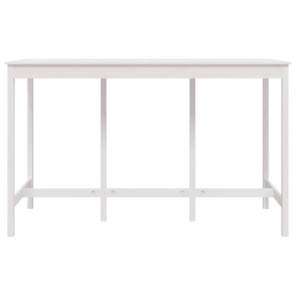 Tavolo da Bar Bianco 180x80x110 cm in Legno Massello di Pino | Mobile alto per cucina e soggiorno in legno naturale, ideale per aperitivi in famiglia e momenti conviviali.