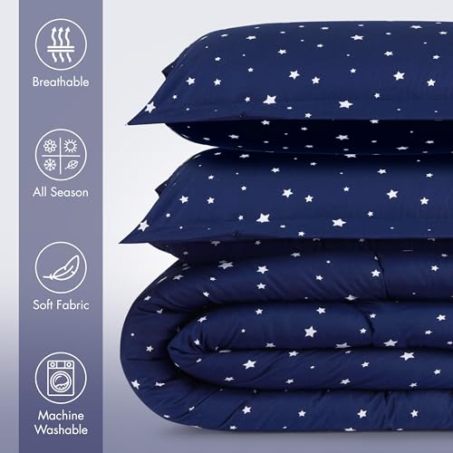 Utopia Bedding All Season Star Comforter Set with 2 Pillow Cases, 3 Piece Soft Brushed Microfiber Kids Bedding Set for Boys/Girls, Machine Washable (Twin)