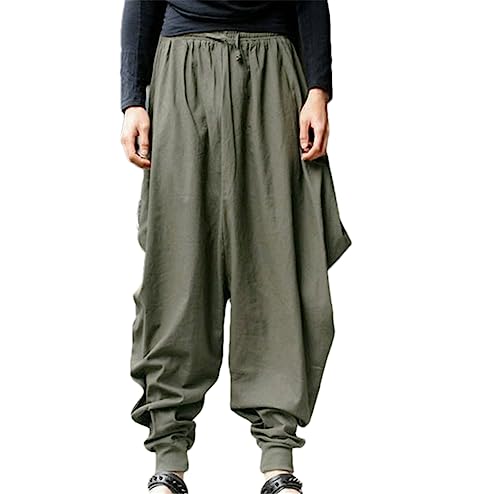 Pantalon sarouel traditionnel chinois coton homme ample ethnique large 34-37