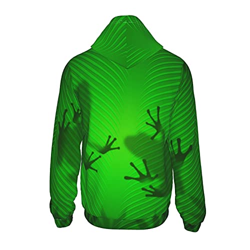 Allgobee BLACK-182 Boys Girls Casual Pullover Hoodies Tropical Frog Shadow thumb #2
