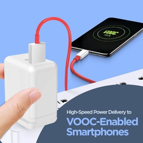 Image of 100W SuperVOOC Fast Charging Adapter with Type-C Cable | High-Power USB-C Wall Charger Compatible with OnePlus /Realme /Oppo & Type-C Devices | Supports VOOC /SuperVOOC /Dart /Dash /Warp & QC 3.0
