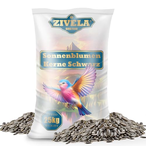 Graines de Tournesol Noires 25 kg | Pour Oiseaux - Qualité Supérieure, Riches en Nutriments et Savoureuses pour Vos Amis à Plumes