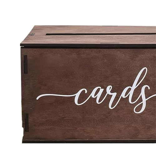 Caja para tarjetas de boda de madera con ranura para recepción 7