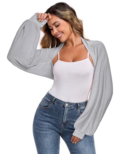 Image of ZAFUL Women's Sheer Shrug Y2K Long Sleeve Cardigans 2026 Irregular Tie Front Bolera