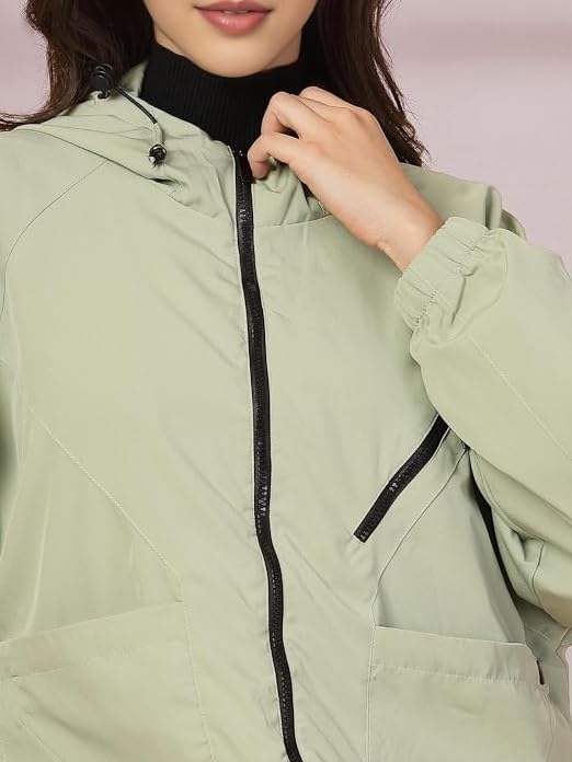 Image of CHKOKKO Sunscreen Jacket for Women Hooded Zipper Sports Jacket | UV Protection | Sun Protective | Lightweight Water Resistant | Riding Biker | Outdoor Travel Gym Running