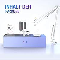 FIFINE USB Mikrofon PC Gaming mit Arm, Microphone weiß für MAC PS4 PS5 mit Stummschalttaste, Popfilter, Shock Mount für Streaming Podcast Studio – Ansicht 6