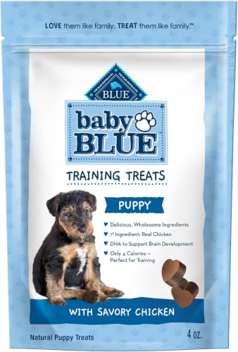 Image of Blue Buffalo Baby Blue Training Treats Natural Puppy Soft Dog Treats, Savory Chicken 4-oz Bag (Pack of 6)