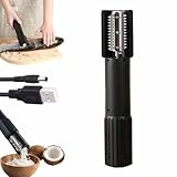 Coconuts Grater Electric,Portable Handheld Wireless Scraper & Shredder,Non-Slip Anti-Splash Rotating Kitchen Grater for Coconuts,Cheese,Chocolate & Fish Scales (Negro)