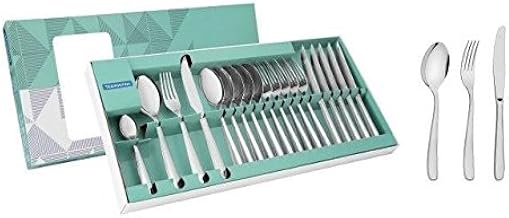 Faqueiro Aço Inox com Faca de Mesa com 24 Peças Tramontina Maresias Prata