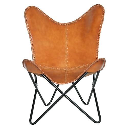 Sillón Plegable Cuero Búfalo Marrón miniatura 5