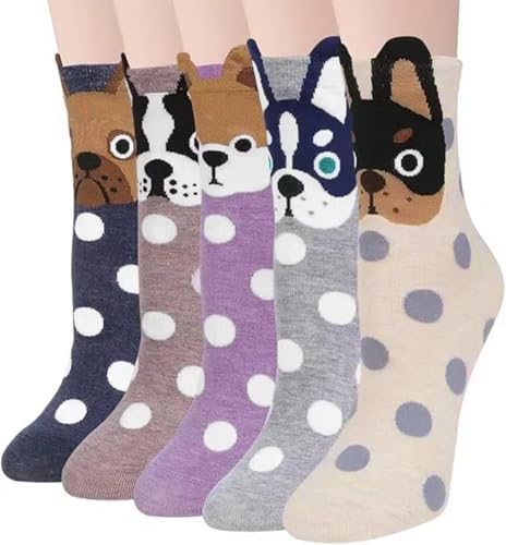 Image of Chalier Womens Funny Socks Cozy Cute Printed Patterned Fun Socks Novelty Cat Dog Socks for Women