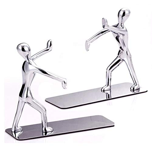 MINGZE 1 par / 2 piezas Sujetalibros, Sujetalibros de metal de estilo...