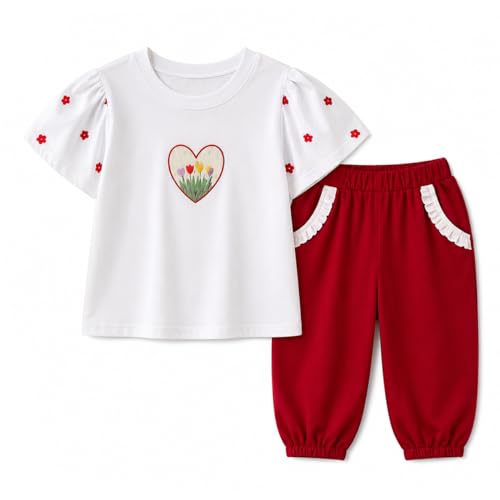 Image of Bold N Elegant Girls Floral Print Balloon Sleeve T-Shirt Top and Capri Shorts Summer Clothing Set for Infant Toddler Baby Girls