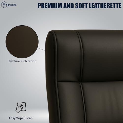 Image of Prestige Premium Leatherette Executive Chair | High Back Ergonomic Office Chair for Work from Home & Office | Height Adjustable, 360 Swivel, 135 Tilt, Chrome Base (1 Pc) (Black)