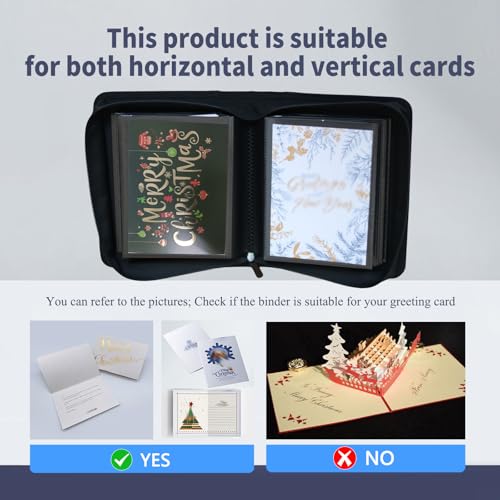 Image of greeting card book organizer,christmas card photo album,birthday card organizer binder,for greeting card box keepsake storage and display,holds 84 cards (orange)