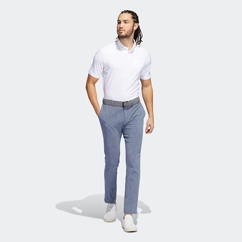 adidas Calça masculina de golfe Crosshatch, Gola redonda azul-marinho, 32W / 34L