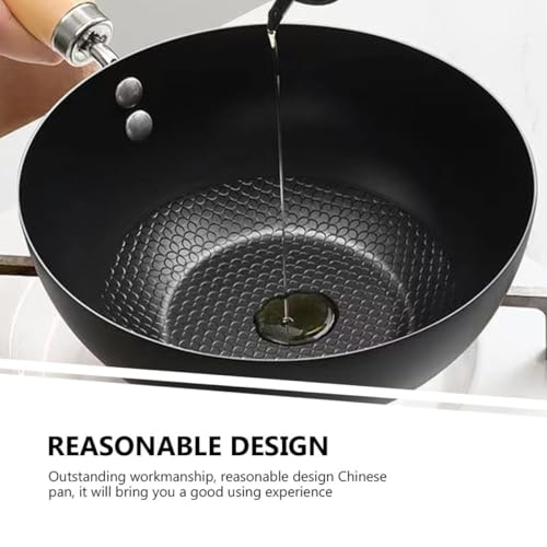 Wok de hierro fundido 20cm sin recubrimiento para cocina eléctrica miniatura 7