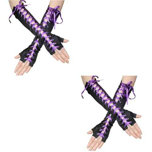 Guantes largos de encaje elásticos para vestidos de fiesta y danza