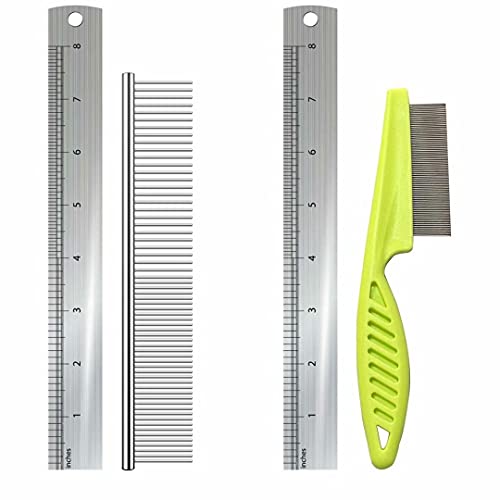 2-in-1 Dog combs, Flea comb, Metal Cat Comb with Stainless Steel Teeth and lice comb, Professional Grooming Tool for… - Image 6