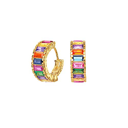 Boucle d'oreille arc-en-cristal S925 argent pour illuminer vos looks d'été