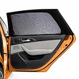 Sonnenschutz Auto Baby • ZERTIFIZIERTER UPF+ UV-Schutz • Nachhaltiges & Hochwertiges GSM105+ Nylon • Doppelte Schutzwirkung • Deutsches Design • Sonnenschutz Auto Kinder, Netz für Seitenfenster